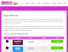 Tablet Screenshot of bingowebsites.com